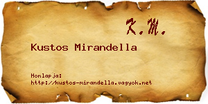 Kustos Mirandella névjegykártya